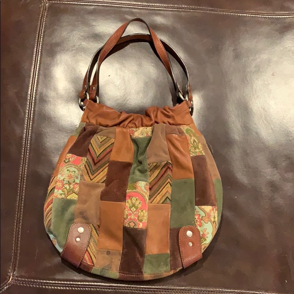Leather and suede patchwork Fossil purse